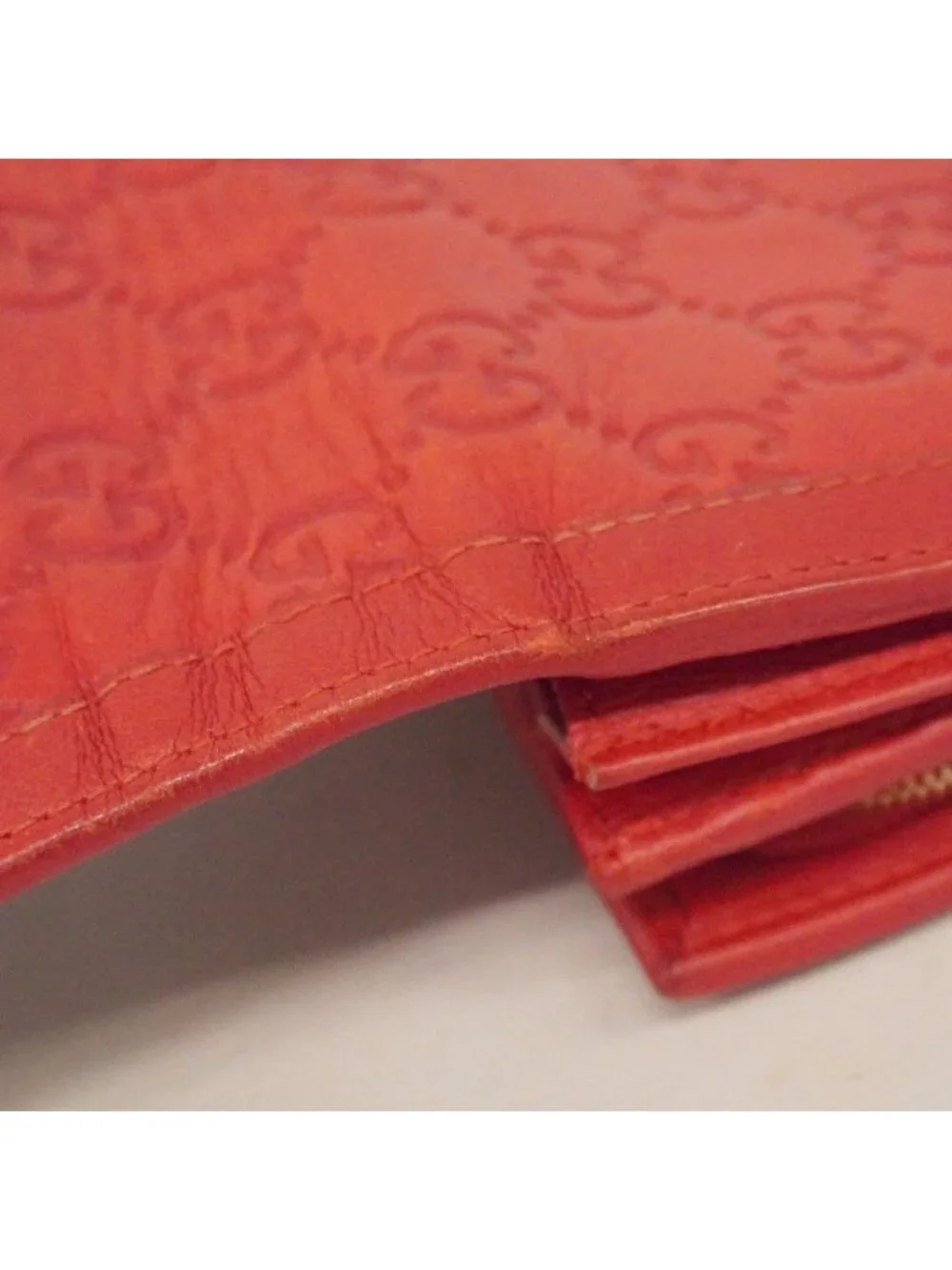 Gucci Wallet Guccissima Leather Red Gold - Picture 7 of 10